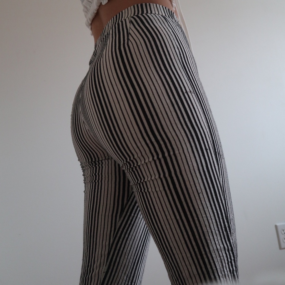 Brandy Black and White Striped Tilden Pants